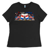 Black red white and boozy libbey glass Ladies Tee - RanaPortraitStore