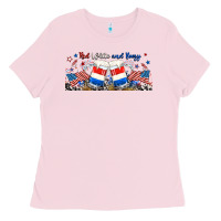 Bubblegum Pink red white and boozy libbey glass Ladies Tee - RanaPortraitStore