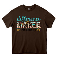 Chocolate Brown difference maker Heavy Core Tee - JahusDesignShop