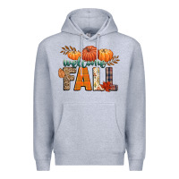 Heather Grey welcome fall Premium Hoodie - CowGirlArtShop