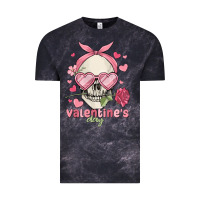 Cloud Black valentine's day skull Vintage Tee - MaliasSmallBusiness
