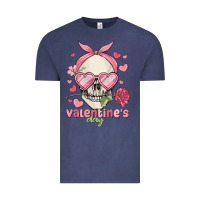 Vintage Denim valentine's day skull Vintage Tee - MaliasSmallBusiness