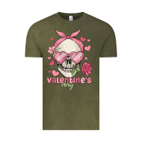 Vintage Olive valentine's day skull Vintage Tee - MaliasSmallBusiness