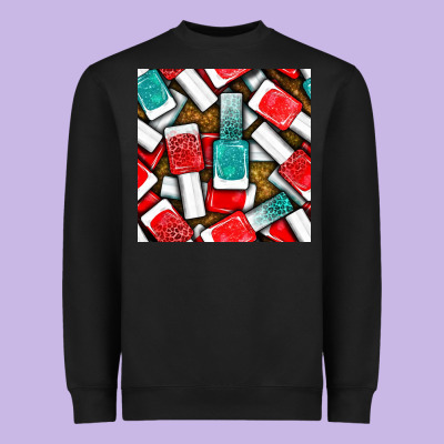 Nail Polish With Glitter Seamless Pattern Bbs Heavyweight Sweatshirt Designed By Bundleandbundleshop