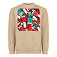Mushroom nail polish with glitter seamless pattern bbs Heavyweight Sweatshirt - BundleAndBundleShop