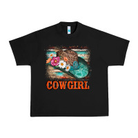 Black cowgirl hat flowers leopard and  leather Urban Heavy Tee - AdoDesignShop