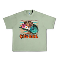 Oil Green cowgirl hat flowers leopard and  leather Urban Heavy Tee - AdoDesignShop