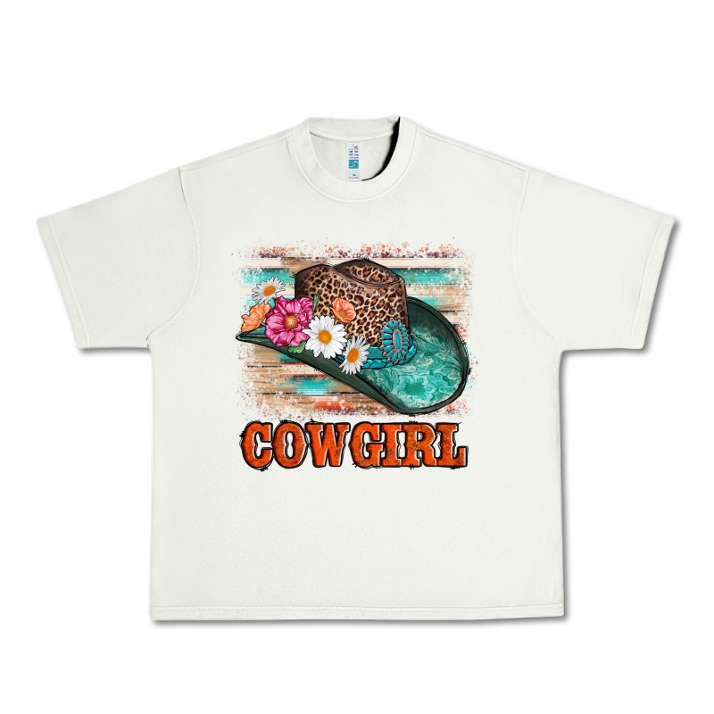Cowgirl Hat Flowers Leopard And  Leather Urban Heavy Tee by AdoDesignShop | Teevron