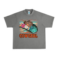 Tornado cowgirl hat flowers leopard and  leather Urban Heavy Tee - AdoDesignShop