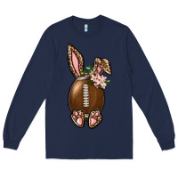 Navy American Football Easter Bunny Long Sleeve Tee - BundleAndBundleShop