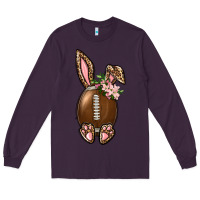 Plum American Football Easter Bunny Long Sleeve Tee - BundleAndBundleShop