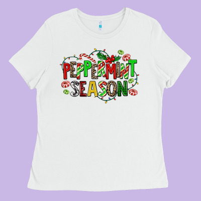 Peppermint Season Ladies Tee Designed By Adodesignshop