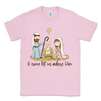 Bubblegum Pink o come let us adore him Classic Tee - MaliasSmallBusiness