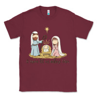 Burgundy o come let us adore him Classic Tee - MaliasSmallBusiness