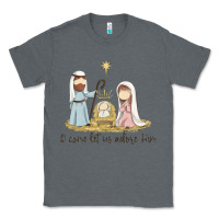 Charcoal Heather o come let us adore him Classic Tee - MaliasSmallBusiness