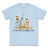 Dusty Blue o come let us adore him Classic Tee - MaliasSmallBusiness