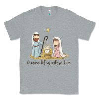 Heather Grey o come let us adore him Classic Tee - MaliasSmallBusiness