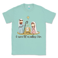Seafoam o come let us adore him Classic Tee - MaliasSmallBusiness