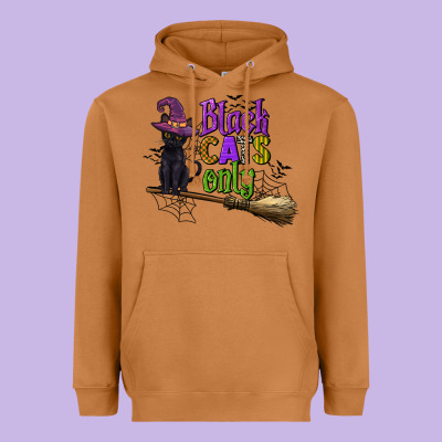 Black Cats Only Heavyweight Hoodie Designed By Cowgirlartshop