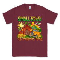 Burgundy Small Town St Patrick's Day Classic Tee - CowhideDigitalArt