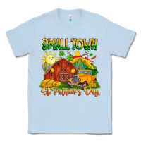 Dusty Blue Small Town St Patrick's Day Classic Tee - CowhideDigitalArt