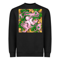 Black christmas smile gingerbread cookie seamless pattern bbs Heavyweight Sweatshirt - BundleAndBundleShop