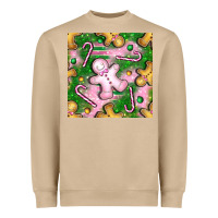 Mushroom christmas smile gingerbread cookie seamless pattern bbs Heavyweight Sweatshirt - BundleAndBundleShop