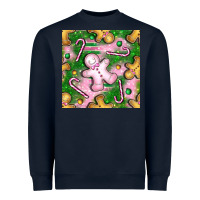 Navy christmas smile gingerbread cookie seamless pattern bbs Heavyweight Sweatshirt - BundleAndBundleShop