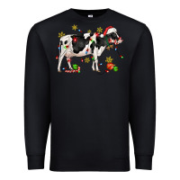 Black christmas holstein cow Premium Sweatshirt - CowGirlArtShop