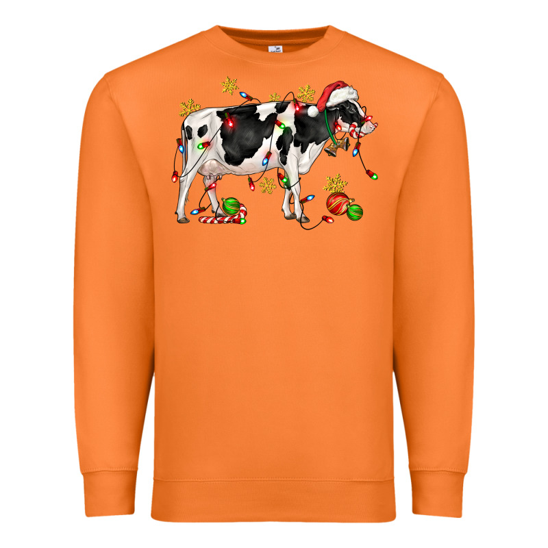 Christmas Holstein Cow Premium Sweatshirt by CowGirlArtShop | Teevron