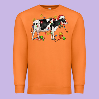 Christmas Holstein Cow Premium Sweatshirt Designed By Cowgirlartshop