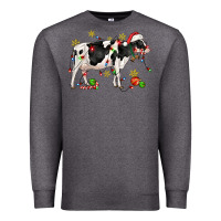 Charcoal Heather christmas holstein cow Premium Sweatshirt - CowGirlArtShop