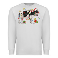 Dove Grey christmas holstein cow Premium Sweatshirt - CowGirlArtShop