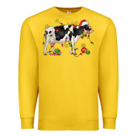 Lemon christmas holstein cow Premium Sweatshirt - CowGirlArtShop