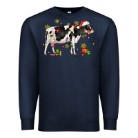 Navy christmas holstein cow Premium Sweatshirt - CowGirlArtShop