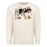 Sandshell christmas holstein cow Premium Sweatshirt - CowGirlArtShop