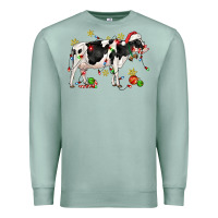 Seafoam christmas holstein cow Premium Sweatshirt - CowGirlArtShop