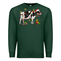 Sports Green christmas holstein cow Premium Sweatshirt - CowGirlArtShop