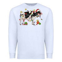 White christmas holstein cow Premium Sweatshirt - CowGirlArtShop