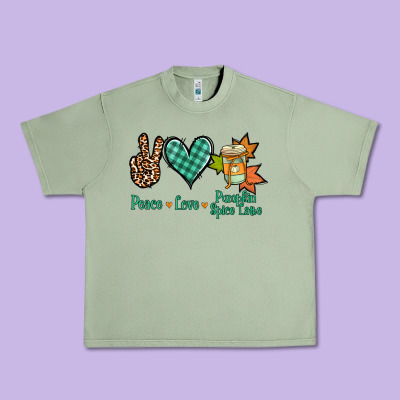 Peace Love Pumpkin Spice Latte Urban Heavy Tee Designed By Nancycooperartshop