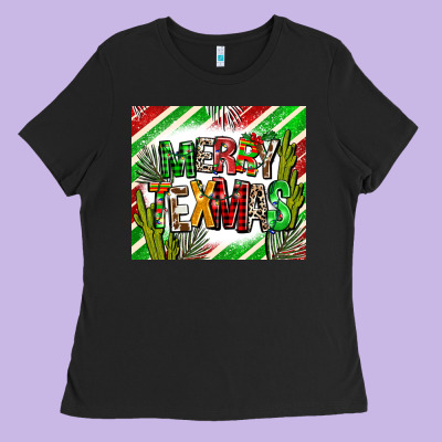 Merry Texmas  Christmas Ladies Tee Designed By Adodesignshop