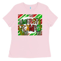 Bubblegum Pink merry texmas  christmas Ladies Tee - AdoDesignShop