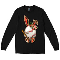 Black Baseball Easter Bunny Long Sleeve Tee - BundleAndBundleShop