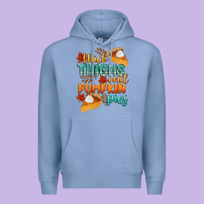 Thick Thighs And Pumpkin Pies Premium Hoodie Designed By Cowgirlartshop