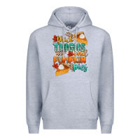 Heather Grey thick thighs and pumpkin pies Premium Hoodie - CowGirlArtShop