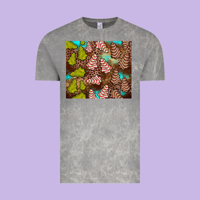 Little Debbie Tree Cakes Leopard Turquoise Vintage Tee Designed By Jahusdesignshop