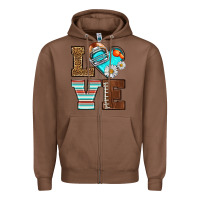 American Football Love And Helmet Zipper Hoodie | Teevron
