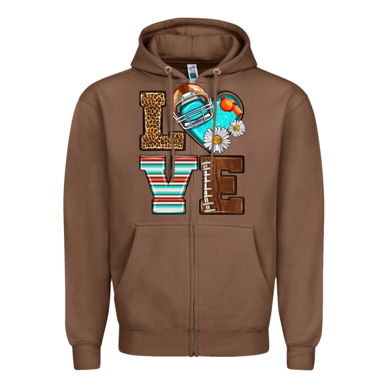 American Football Love And Helmet Zipper Hoodie by NancyCooperArtShop | Teevron