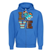 True Royal American Football love and helmet Zipper Hoodie - NancyCooperArtShop