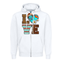 White American Football love and helmet Zipper Hoodie - NancyCooperArtShop
